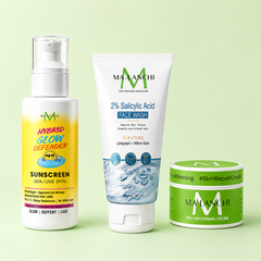 Facewash + facecream +sunscreen